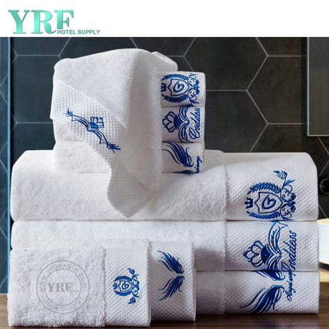 Asciugamani di qualità alberghiera in cotone 100% egiziano con logo bianco di lusso
