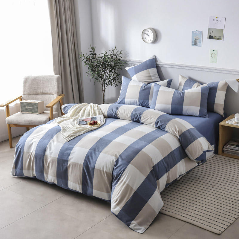 Biancheria da letto per la casa Lenzuola in tessuto di cotone 4 pezzi letto king size