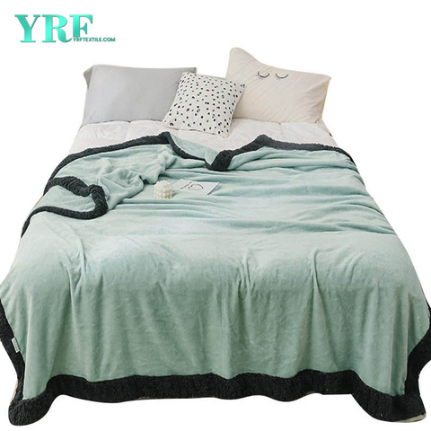 Coperta da letto queen size Coperta verde chiaro e nera in poliestere soffice e calda