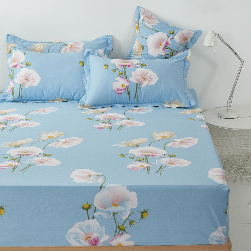 Lussuoso lenzuolo con angoli sbiadito in cotone stampato Queen 4 pezzi biancheria da letto