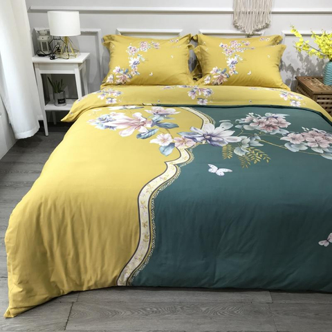Biancheria da letto di alta qualità in cotone stampato confortevole per il doppio