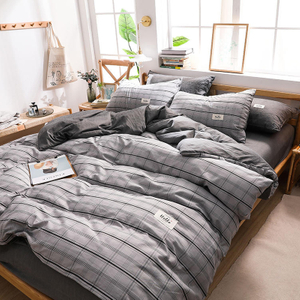 Set di biancheria da letto in cotone dal design moderno resistente alle macchie da appartamento