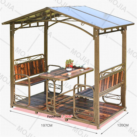 Prezzo poco costoso con il patio del giardino del sedile di legno Struttura di alluminio gazebo di Willa