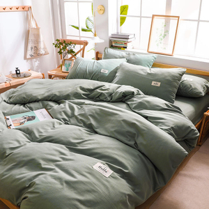 Lenzuolo in cotone per letto singolo 3 pezzi verde dormitorio delle truppe