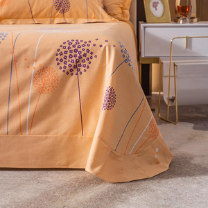 Lenzuolo di lusso dal design moderno in cotone per set di biancheria da letto stampato arancione
