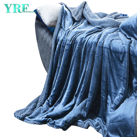 Coperta da letto in microfibra di poliestere in peluche blu caldo per king size