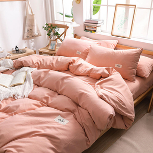 Lenzuolo in tessuto di cotone abbinato rosa per dormitorio per studenti in stile semplice